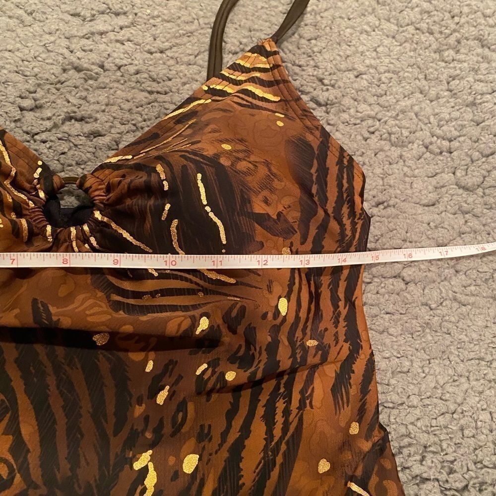 Beach Native Brown/Black Printed Tankini Sz 8 - Picture 3 of 13